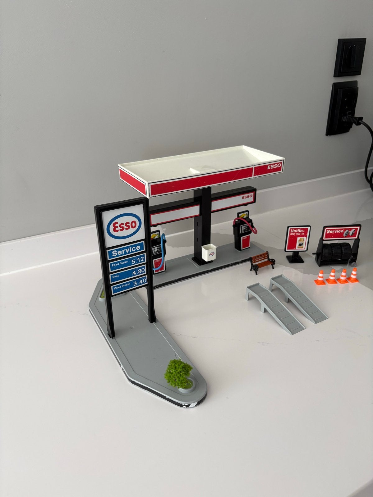 Leuk Esso tankstation speelset van Playmobil, Verzenden, Gebruikt