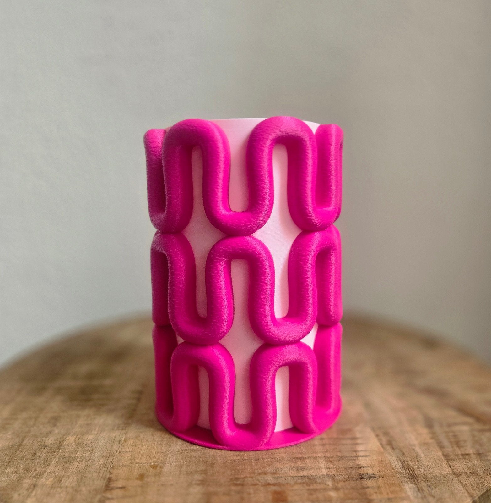 3D modern design Vaas roze, Nieuw, Ophalen of Verzenden, Roze, Kunststof