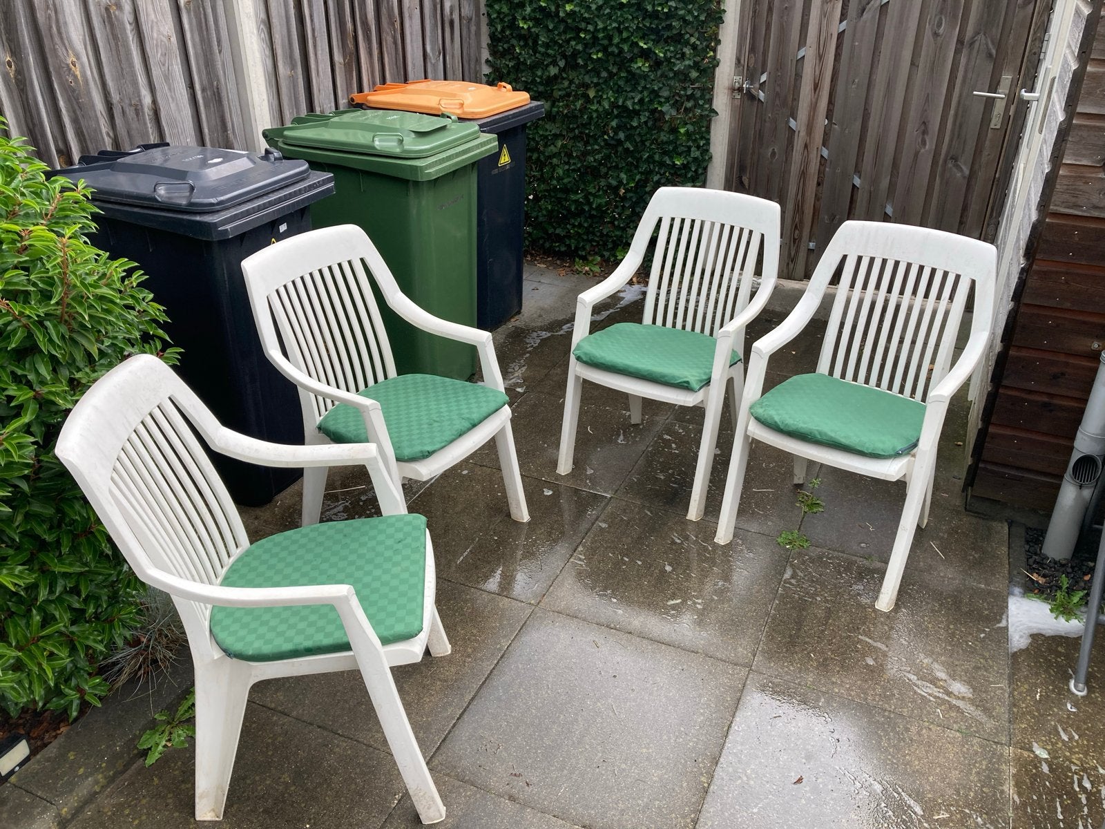 Hartman, stapelbare kunststof tuin stoelen, wit, Tuin en Terras, Ophalen, Gebruikt, Kunststof, Stapelbaar