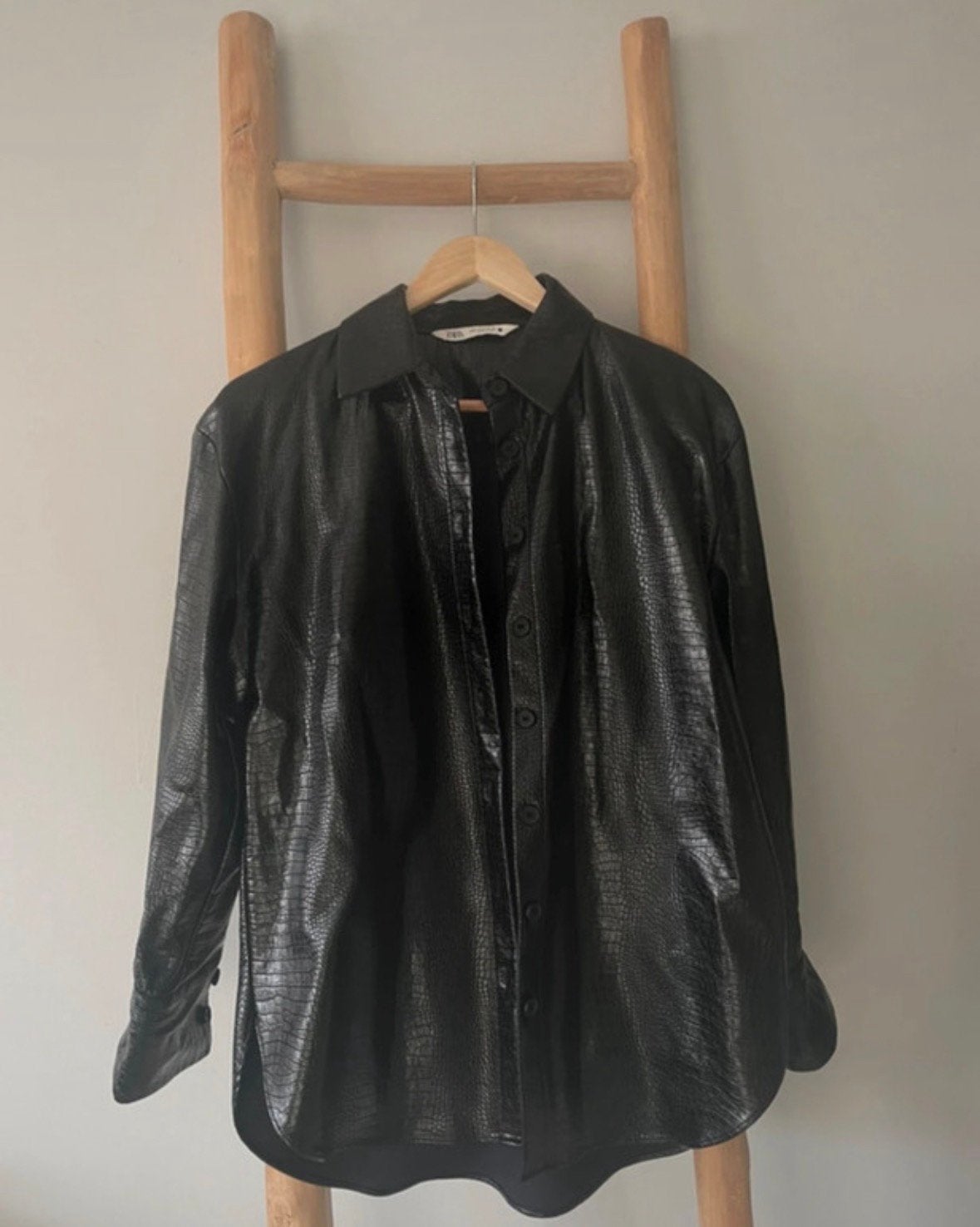 Zwart leren jasje Zara, Kleding | Dames, Ophalen of Verzenden, Zo goed als nieuw, Maat 38/40 (M), Zwart