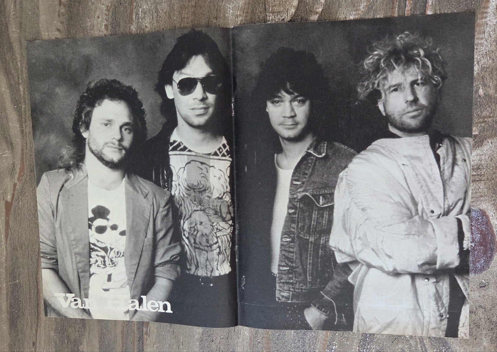Vintage Van Halen Poster Zwart-Wit, Verzamelen, Ophalen of Verzenden, Zo goed als nieuw, A1 t/m A3, Muziek