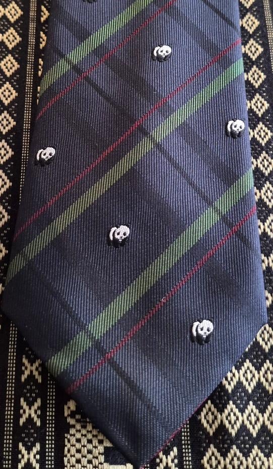WNF Wereld Natuur Fonds Stropdas Panda blauw groen rood, Ophalen of Verzenden, Nieuw, Gebruiksvoorwerp