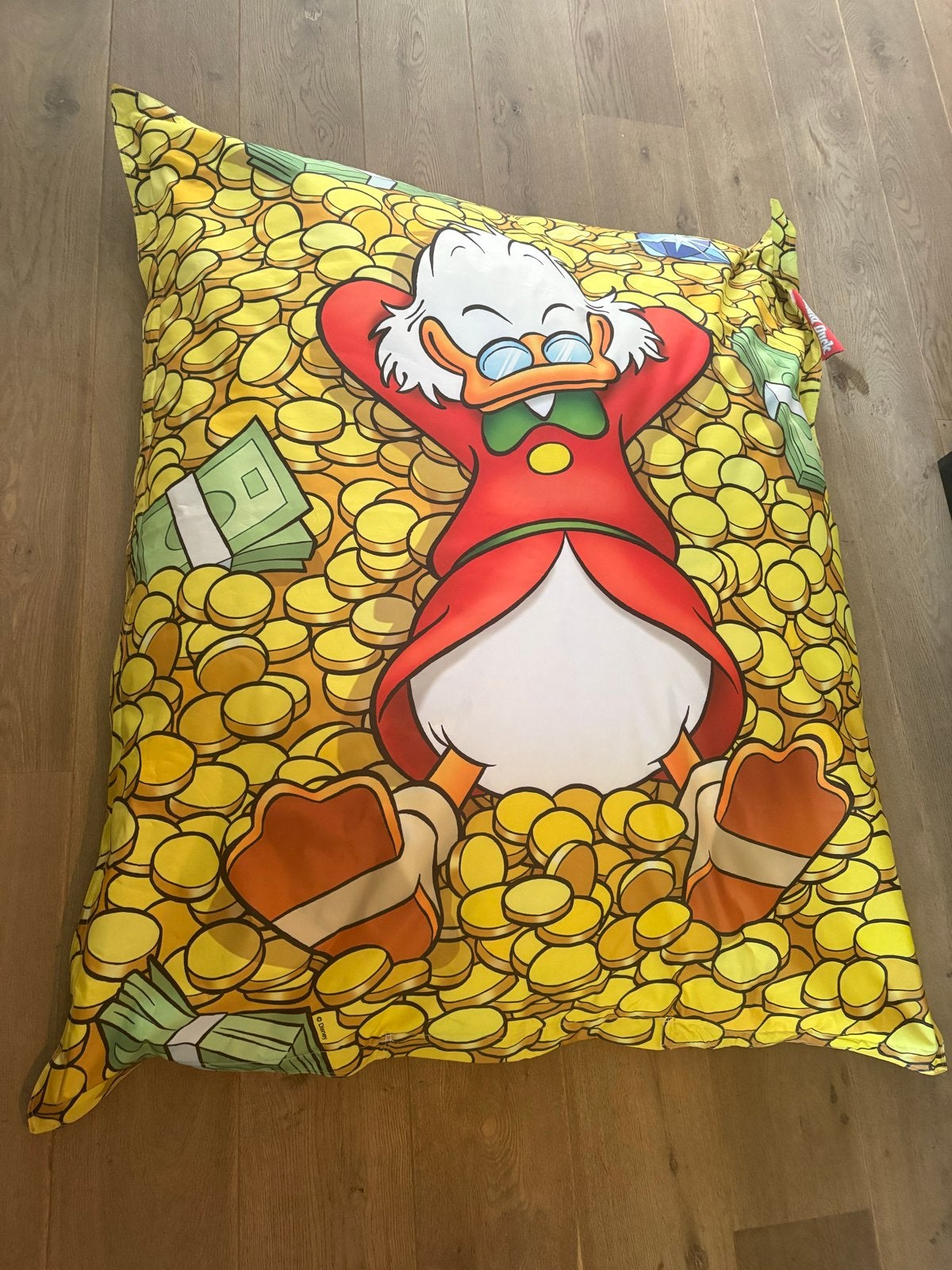 Zitzak Dagobert Duck 130x150 cm, Huis en Inrichting, Zitzakken, Ophalen, Gebruikt, Geel, Zitzak