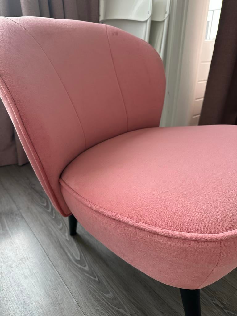 Roze velvet stoel, Huis en Inrichting, Stoelen, Gebruikt, Overige kleuren, Ophalen of Verzenden, Eén