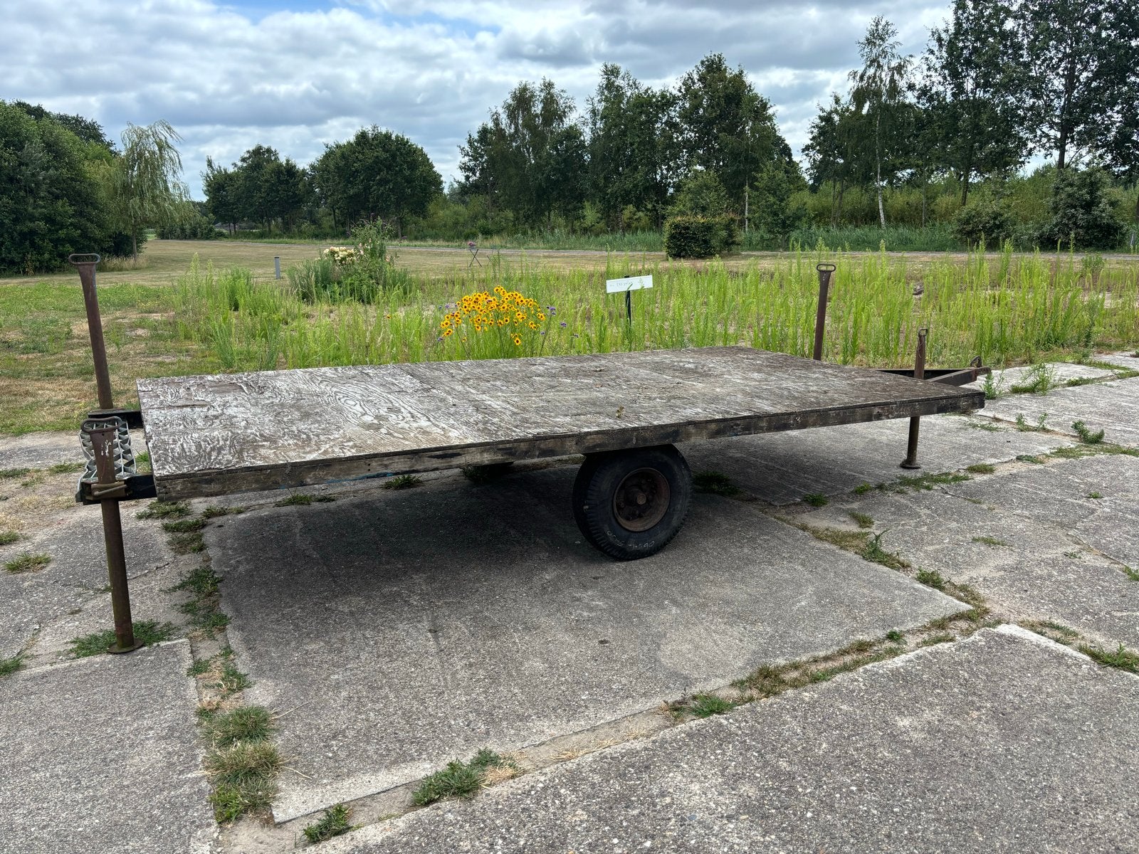 Stevige aanhanger met vlakke laadvloer, Auto diversen, Aanhangers en Bagagewagens, Ophalen, Gebruikt