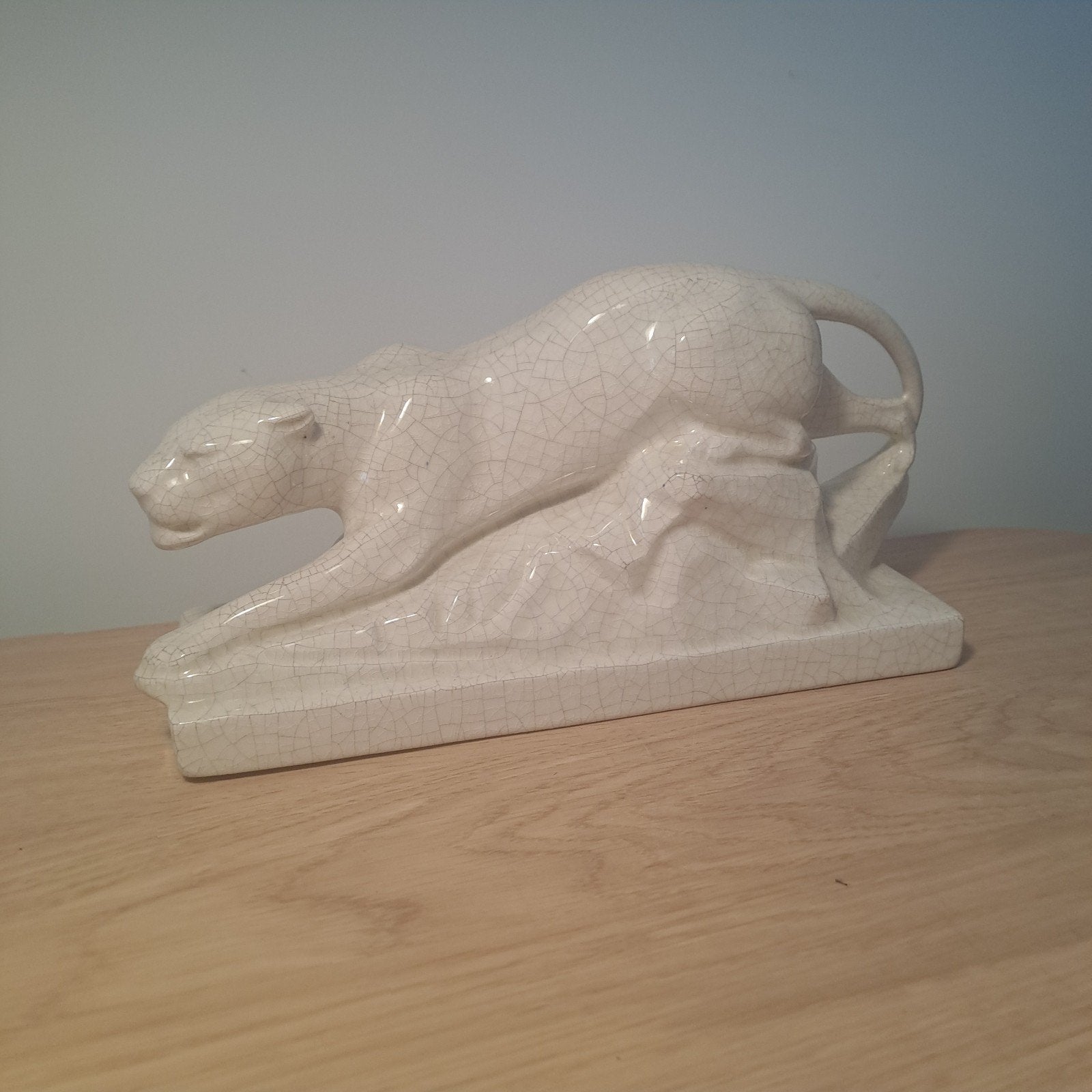 beeld met panther art nouveau stijl, Antiek en Kunst, Ophalen of Verzenden