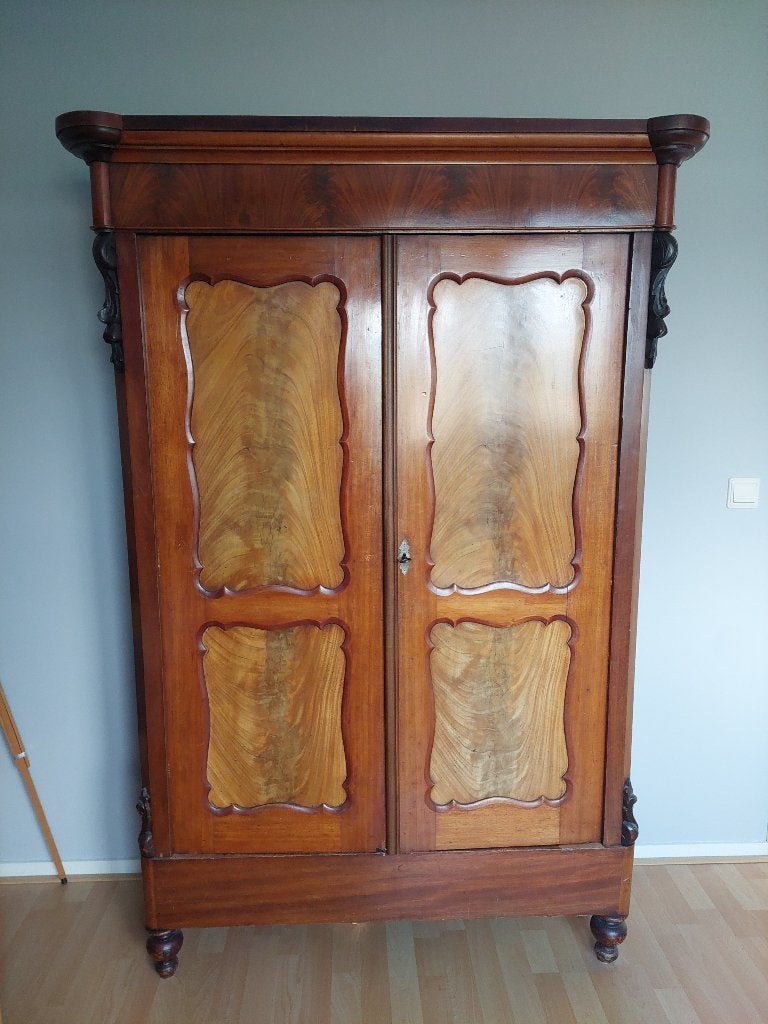 Antiek Brocante mahonie Biedermeier meidenkast, Ophalen
