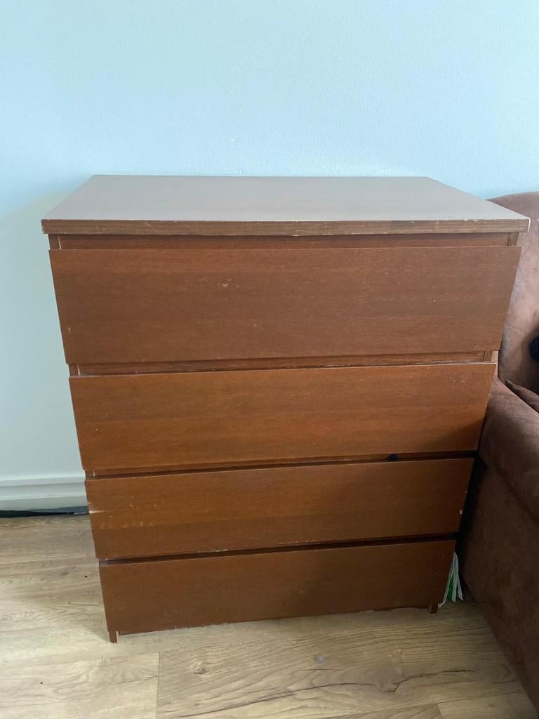 IKEA MALM ladekast, Huis en Inrichting, Kasten | Ladekasten, Ophalen, Gebruikt, 50 tot 100 cm, 3 of 4 laden