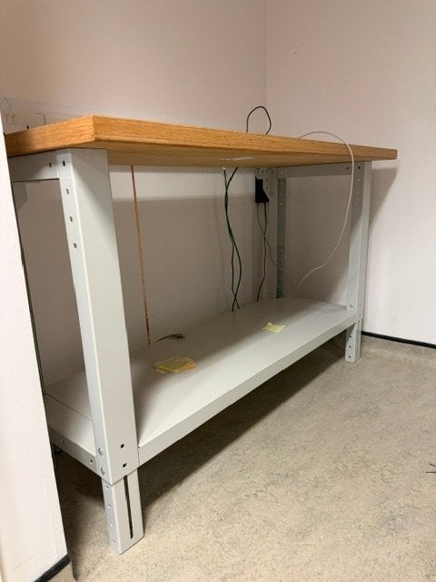 Werkbank / werktafel / tafel 145x57xH74-114 cm, 1 stuk, Ophalen of Verzenden, Zo goed als nieuw, 120 tot 170 cm