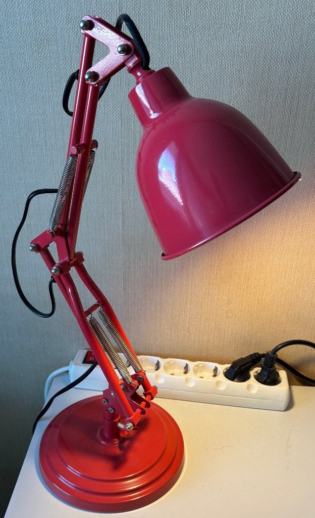 Rode industriële Maisson du Monde bureaulamp, Ophalen, Bureaulamp, Overige merken, Zo goed als nieuw