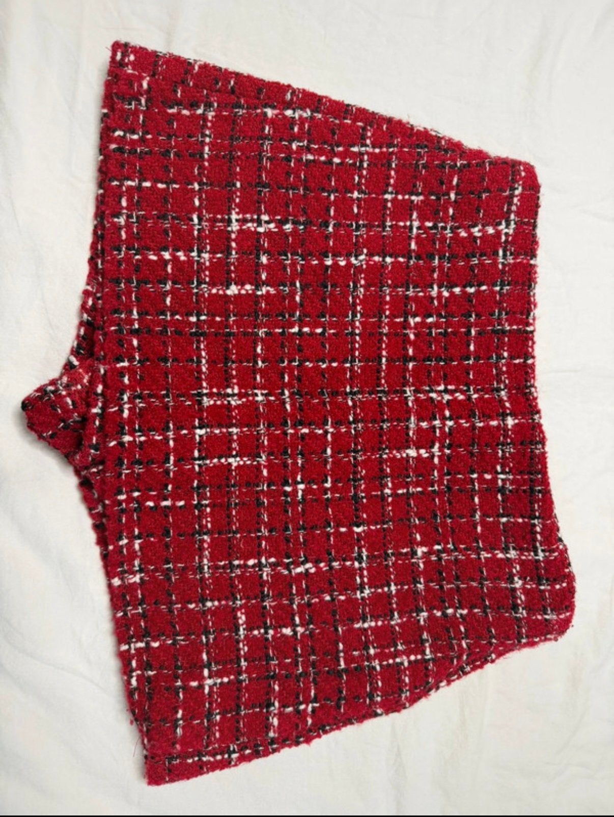 Zara rood geruit tweed rokje, Kleding | Dames, Ophalen of Verzenden, Zo goed als nieuw, Maat 36 (S), Boven de knie