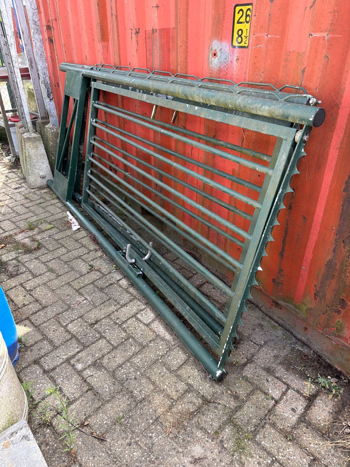 Robuust groene poort - Gebruikt 2 stuks, Ophalen, Met poort, Gebruikt, Spijlenhekwerk