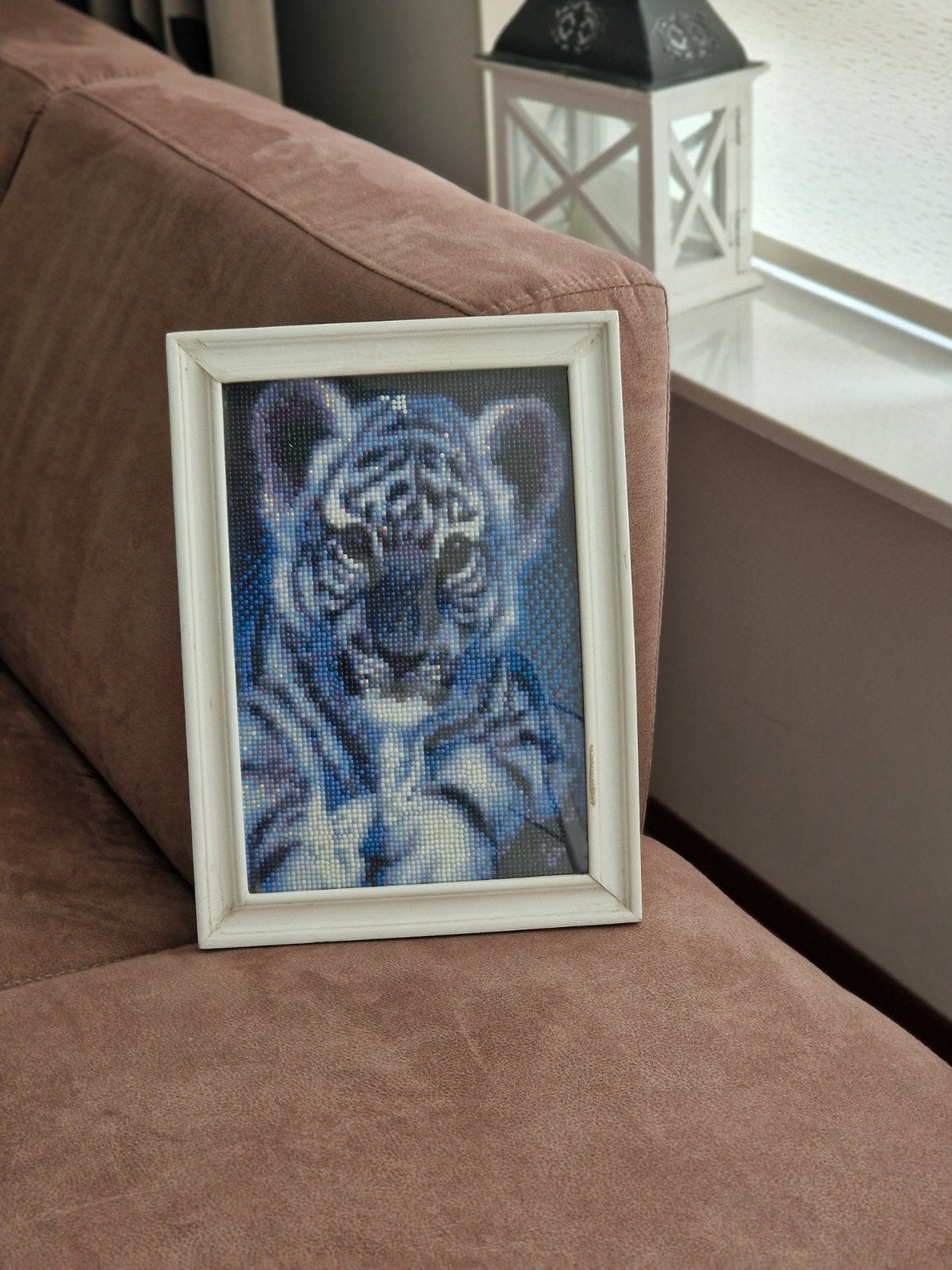 Diamond Painting Tijger Welp in Lijst, Minder dan 50 cm, Overige typen, Ophalen of Verzenden, Zo goed als nieuw