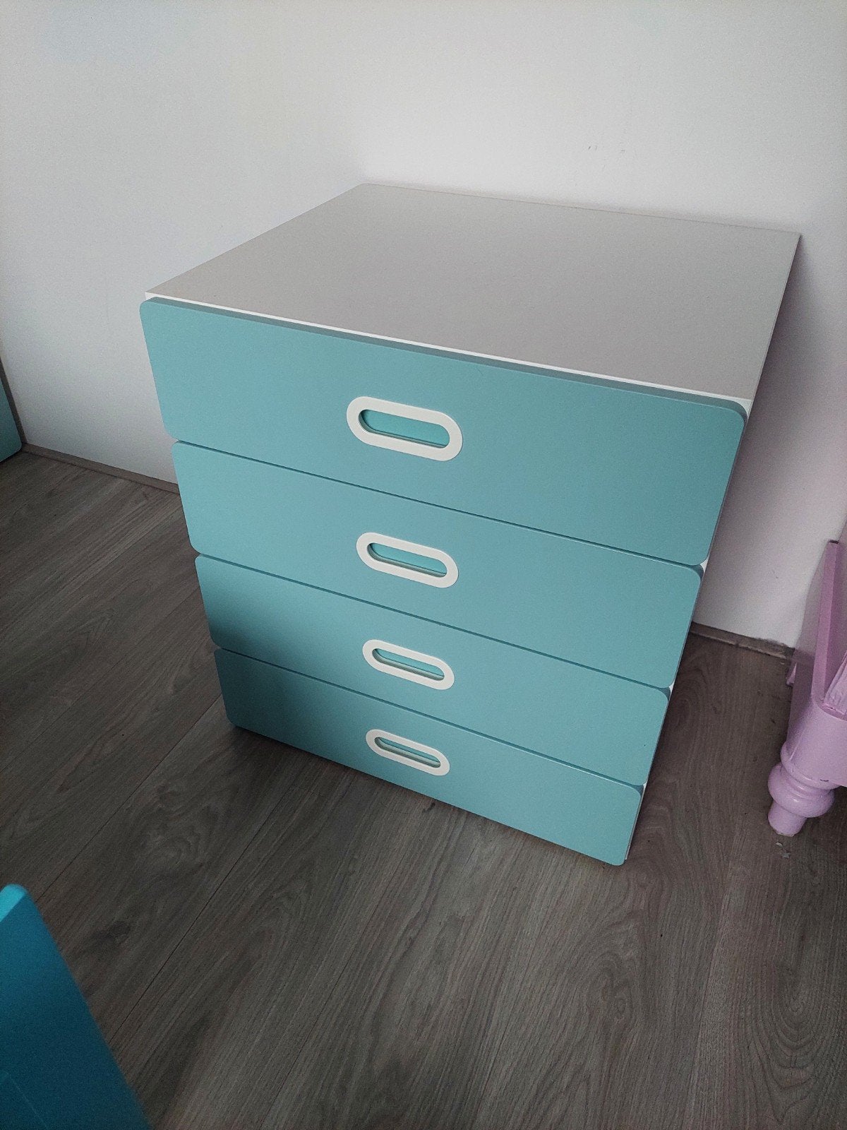 IKEA STUVA / FRITIDS ladekast blauw/wit, Gebruikt, Minder dan 50 cm, Ophalen, Minder dan 90 cm