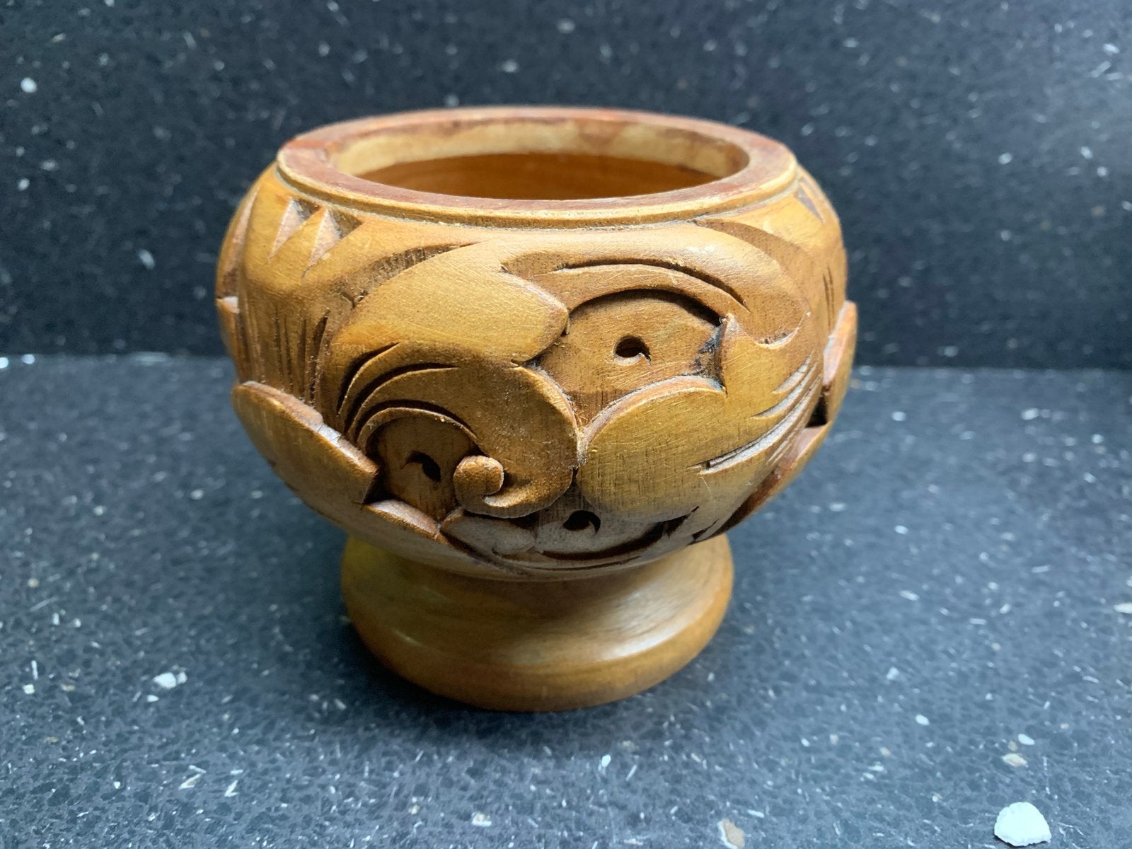Handgesneden houten potje - Uniek decoratief item, Ophalen of Verzenden