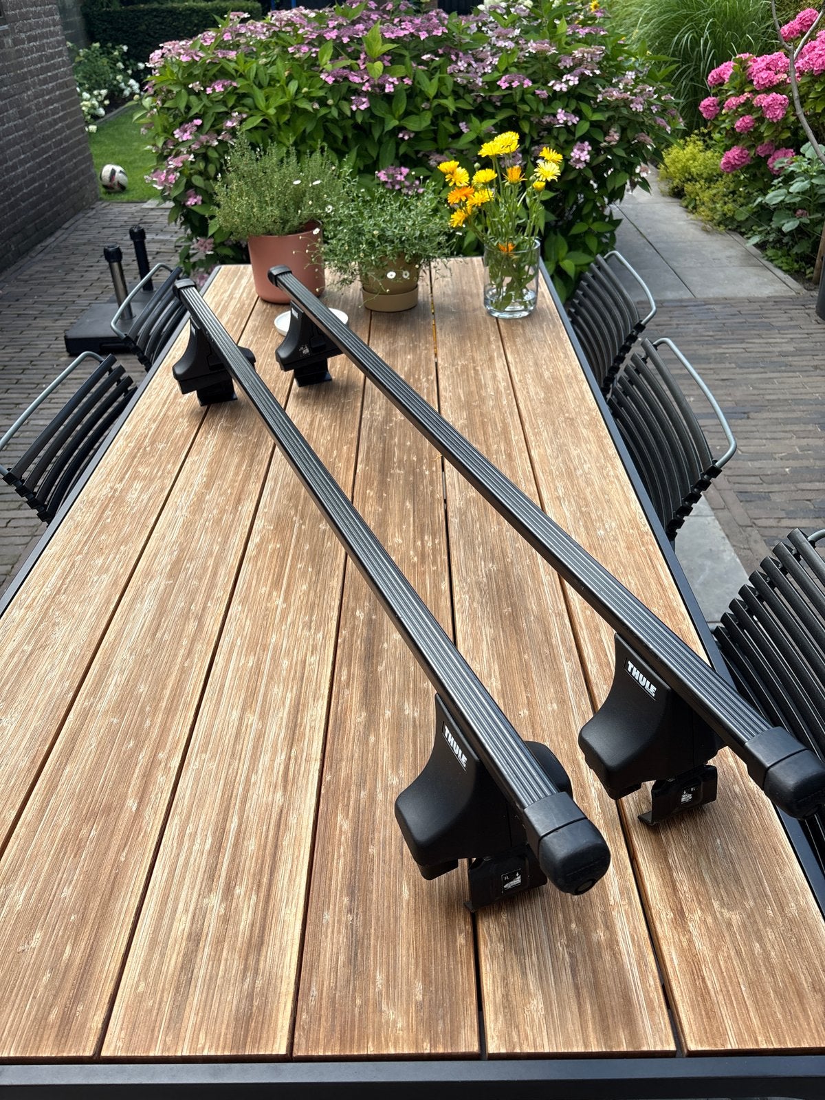 Thule dakdragers 140 cm - Gebruikt, Auto diversen, Dakdragers, Ophalen, Gebruikt