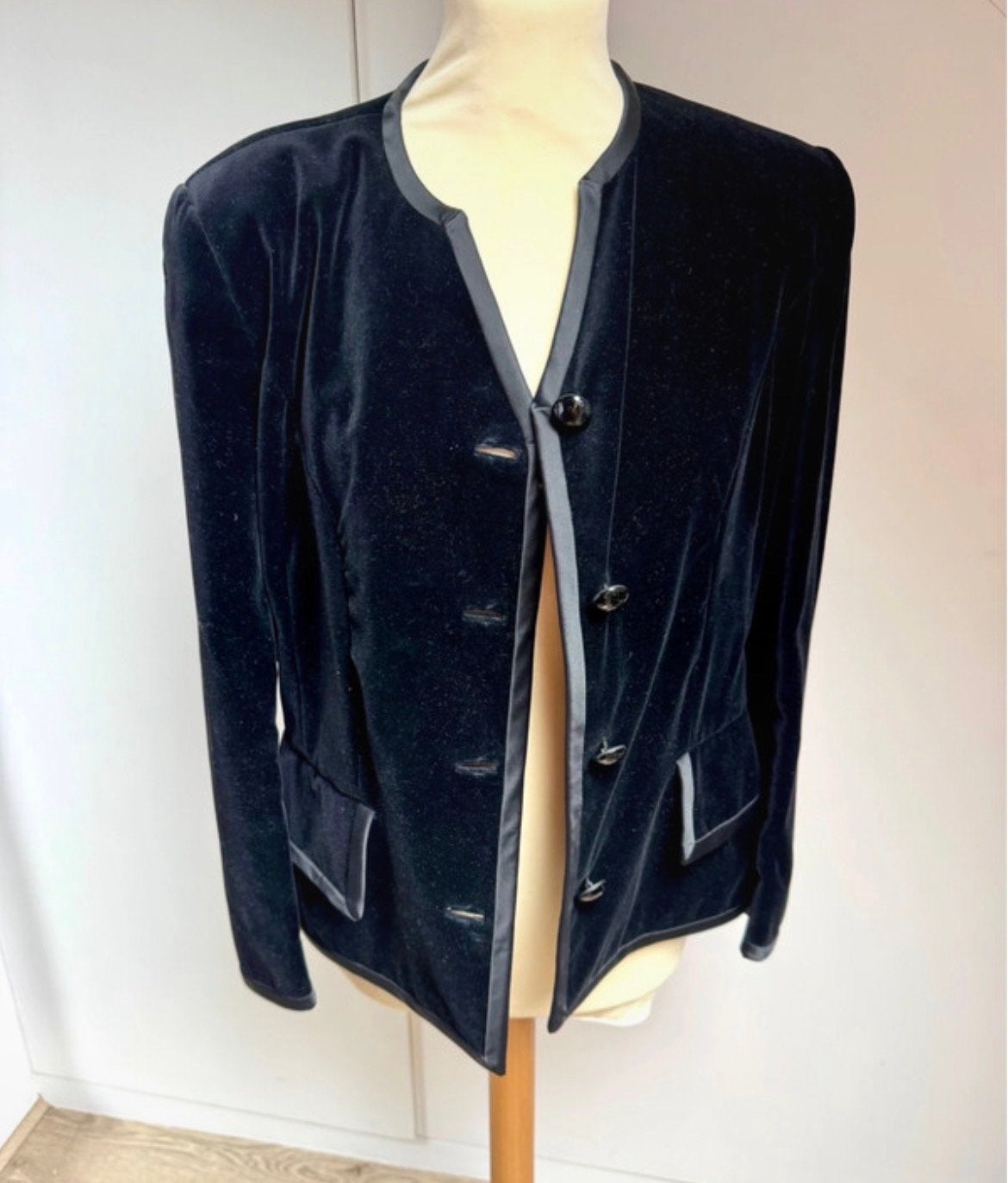 Natan Diffusion Luxe Vintage Fluweel Blazer - Maat L, Maat 38/40 (M), Zwart, Ophalen of Verzenden, Zo goed als nieuw