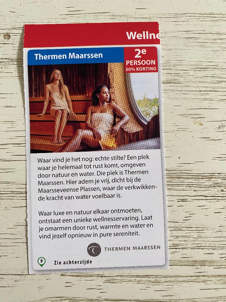 Thermen Maarssen kortingbon, Tickets en Kaartjes, Twee personen, Kortingsbon, Spa of Sauna