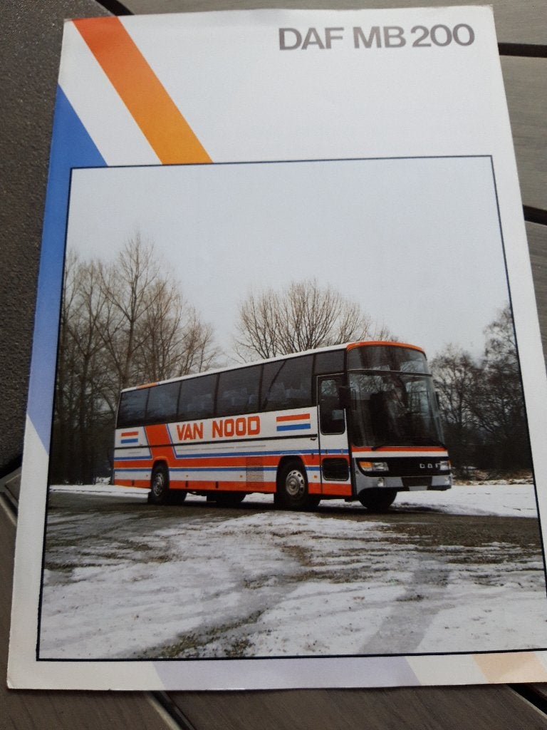 folder DAF bus MB 200 Nederlands ( van Nood ) ca. 1982, Ophalen of Verzenden, Zo goed als nieuw, Overige merken, DAF Bus