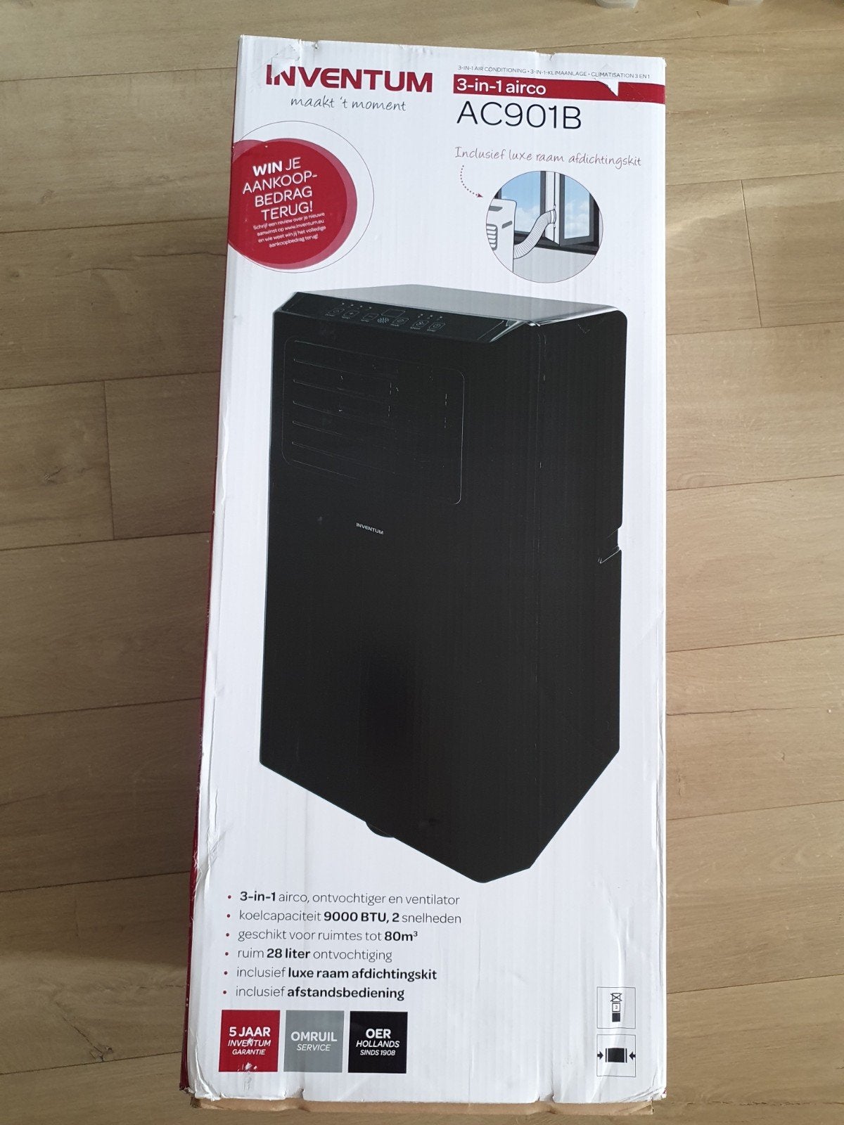 Inventum AC901B 3-in-1 Mobiele Airco, Ophalen, Afstandsbediening, Nieuw, 3 snelheden of meer