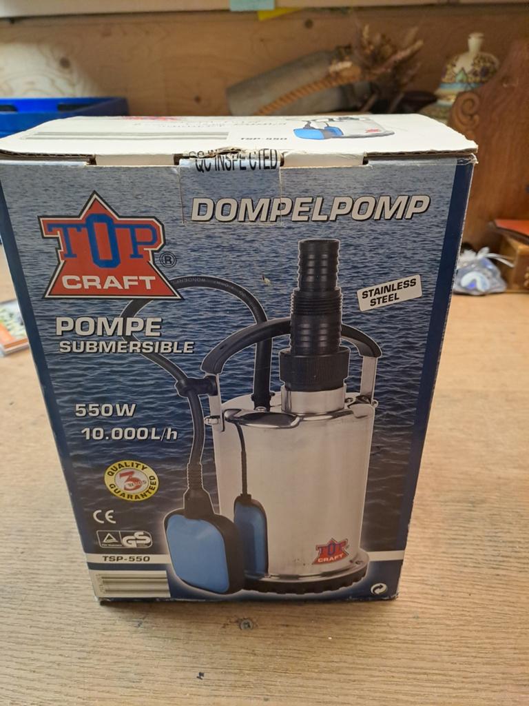 Nieuwe Top Craft Dompelpomp 550W - 10.000L/h RVS, Top Craft, Dompelpomp, Nieuw, Ophalen of Verzenden