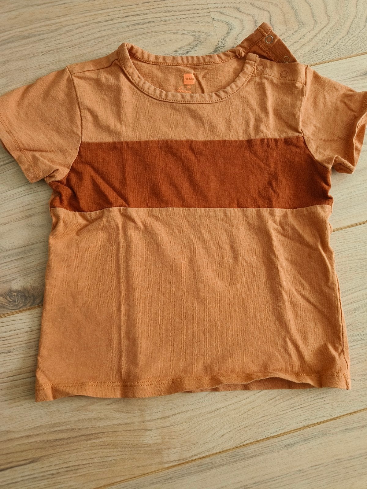 Shirt Hema oranje streep maat 98, Gebruikt, Jongen of Meisje, Ophalen of Verzenden, Shirt of Longsleeve