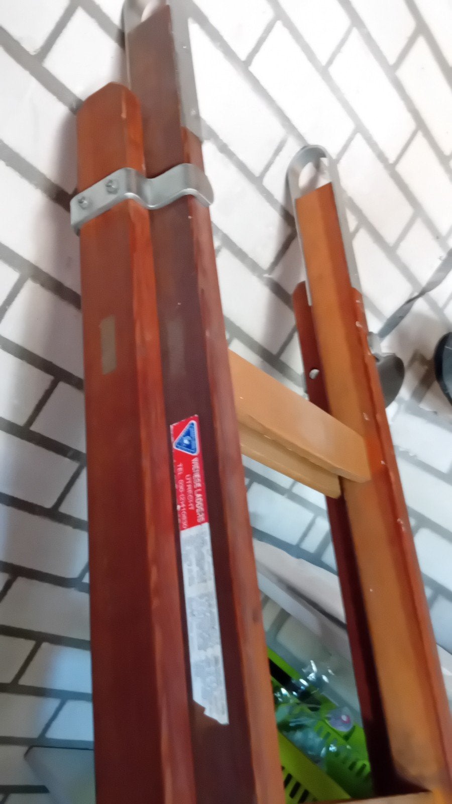 Ladder hout, Doe-het-zelf en Verbouw, Ladders en Trappen, Ophalen of Verzenden, Zo goed als nieuw, Ladder, 4 meter of meer