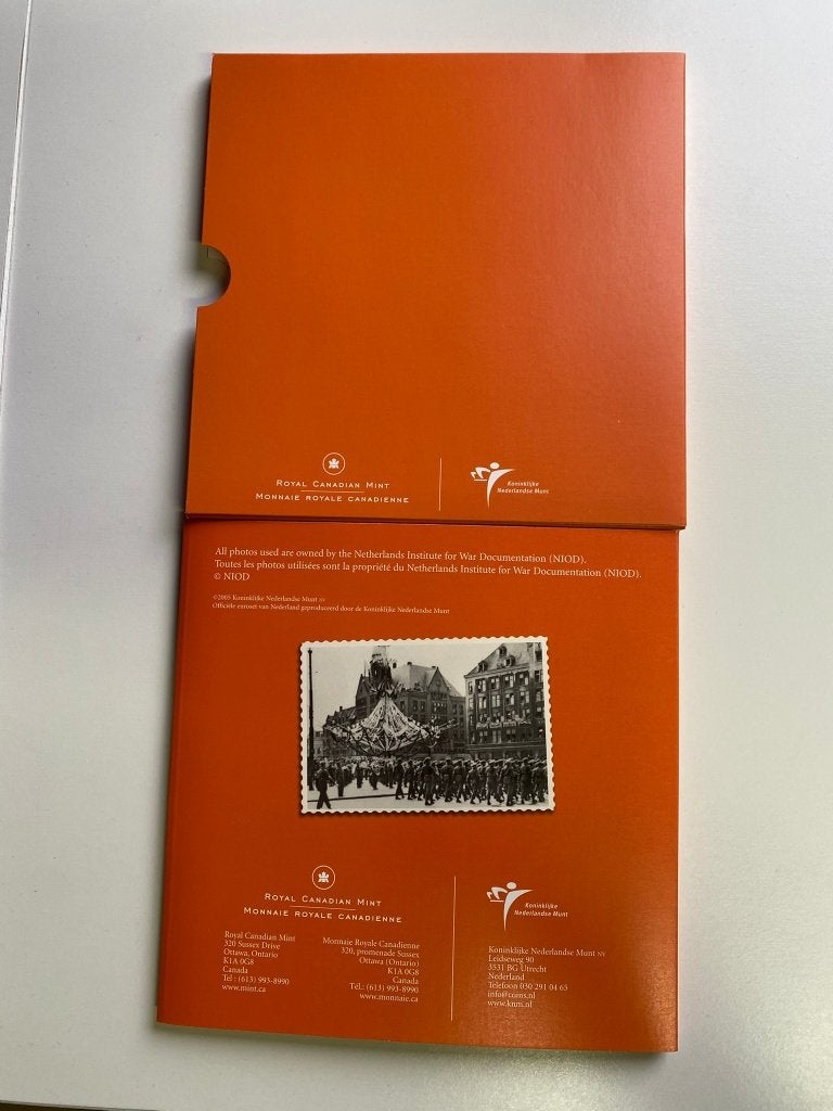 60 jaar bevrijding Nederland - Canada muntenset nieuwstaat, Setje, Koningin Beatrix, Zilver, Euro's