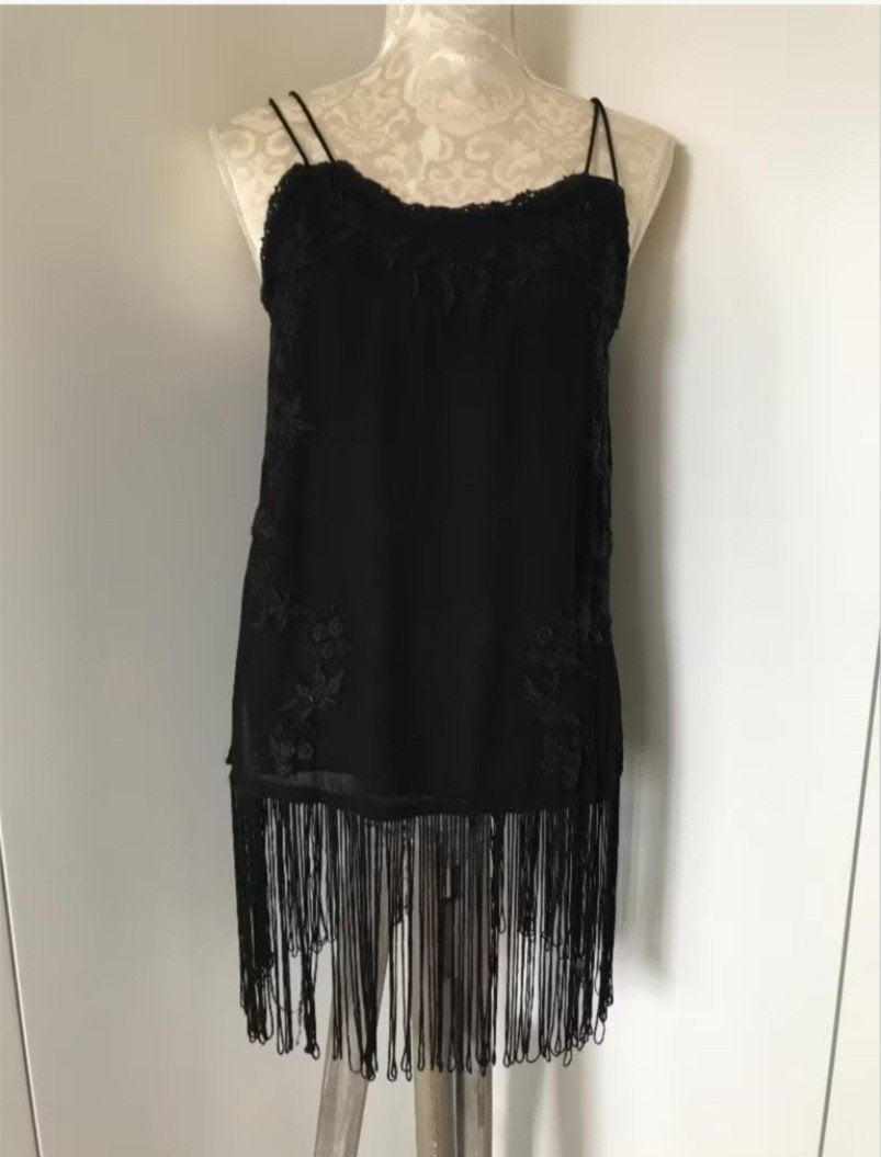 Zwarte Blouse met Franjes, Ophalen of Verzenden, Zo goed als nieuw, Maat 36 (S), Zara