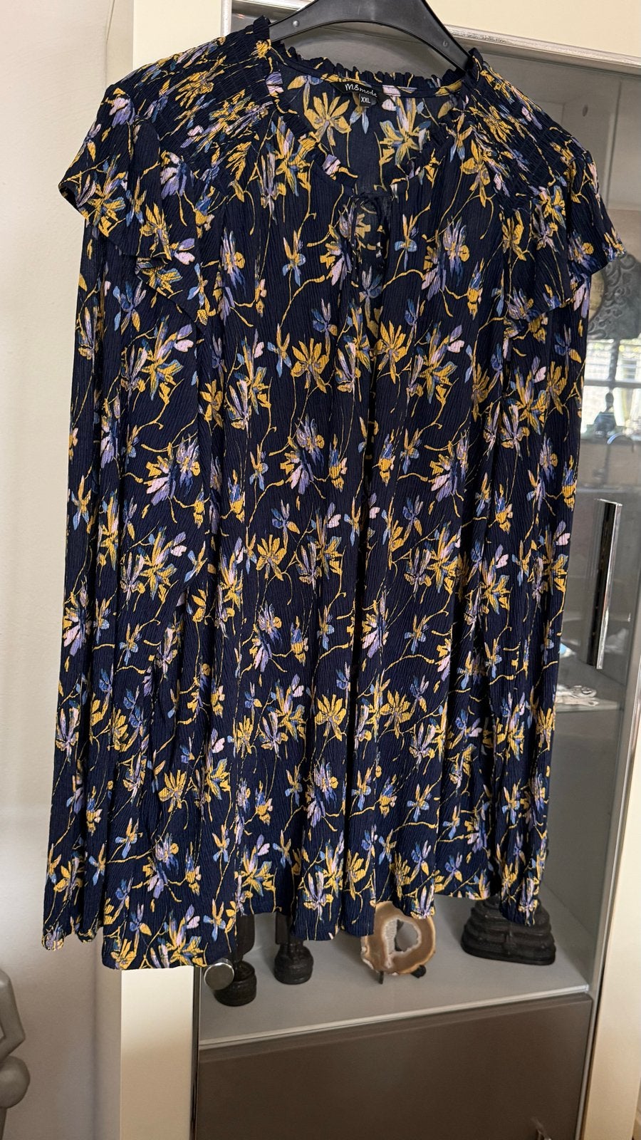 MS Mode Blouse XXL - Bloemenprint, maat 50/52, Kleding | Dames, Ophalen of Verzenden, Zo goed als nieuw, Meerkleurig, Blouse of Tuniek