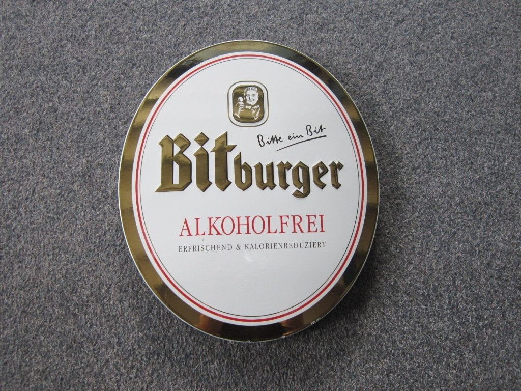 BITBURGER EMAILLE RECLAMEBORD, Ophalen, Gebruikt, Reclamebord, Plaat of Schild, Overige merken