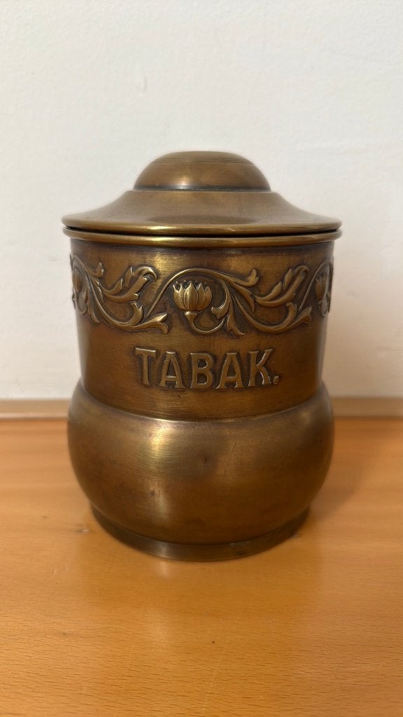 Antieke EPNS tabakspot met deksel met dun laagje echt zilver, Ophalen