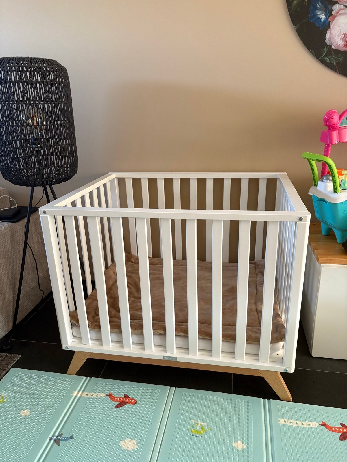 Bopita box - Wit met Houten Poten, Ophalen, Gebruikt, Boxkleed