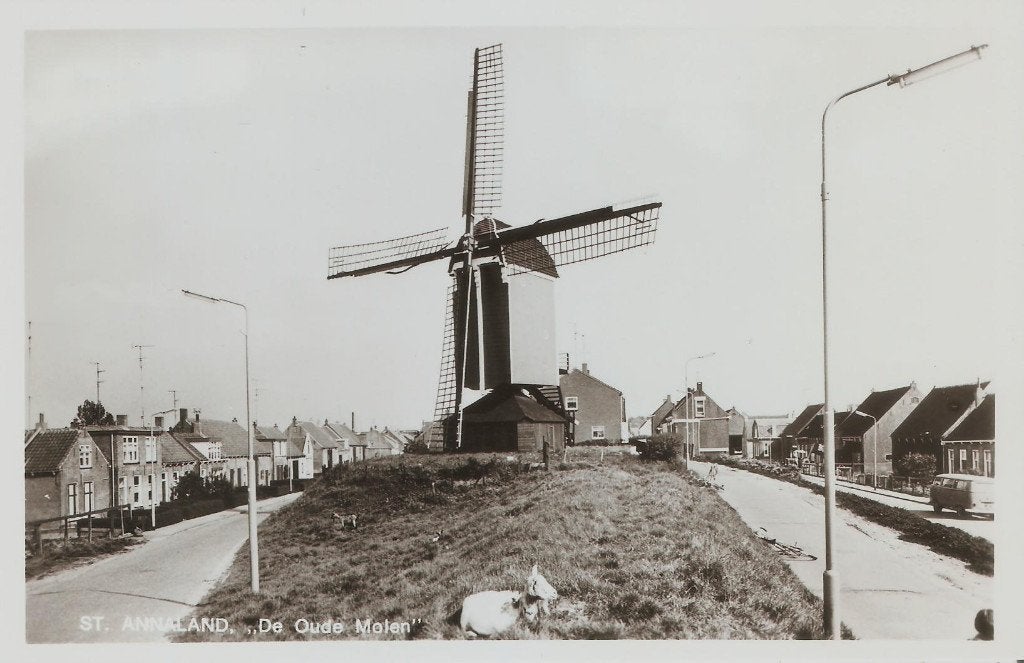 ST. ANNALAND De Oude Molen geit 1975, Ophalen of Verzenden, 1960 tot 1980, Ongelopen, Zeeland