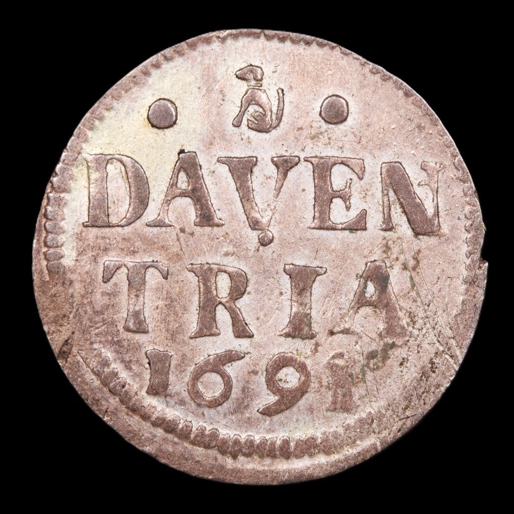 Wapenstuiver Deventer 1691 MS. Zfr., Vóór koninkrijk, Zilver, Losse munt, Overige waardes
