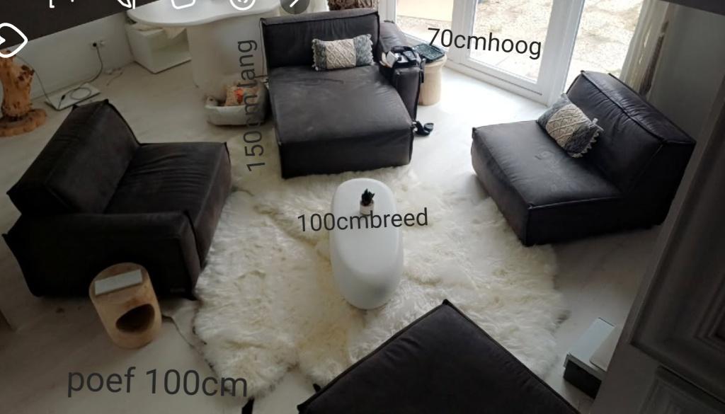 Bankstel, Ophalen, Gebruikt, 75 tot 100 cm, Leer