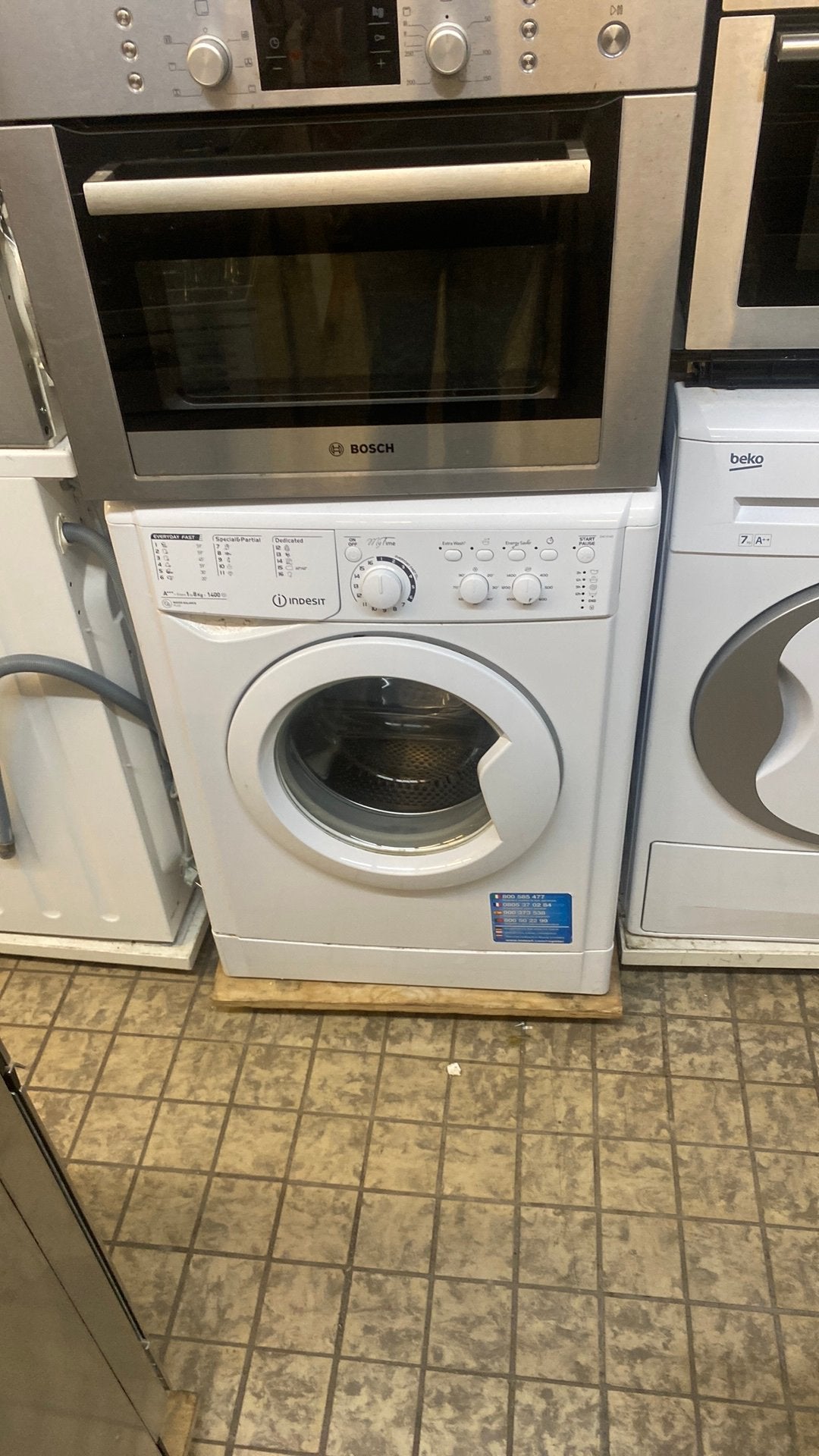 Wasmachine Indesit 1400 toeren met garantie, Ophalen of Verzenden, Gebruikt, Wit