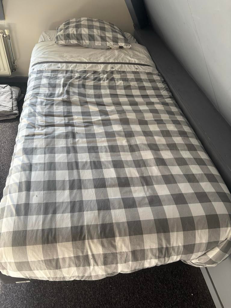 Eenpersoons boxspring (kan met matras), Huis en Inrichting, Ophalen, Gebruikt, 90 cm, Eenpersoons