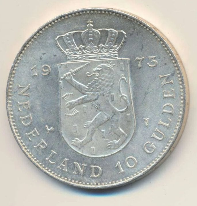 Nederland 1 kilo zilveren 10 guldenmunten 1970 en 1973, Ophalen of Verzenden, Zilver