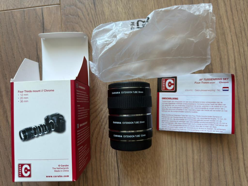 Caruba extension tube nieuw nooit gebruikt voor Olympus pana, Ophalen of Verzenden, Nieuw
