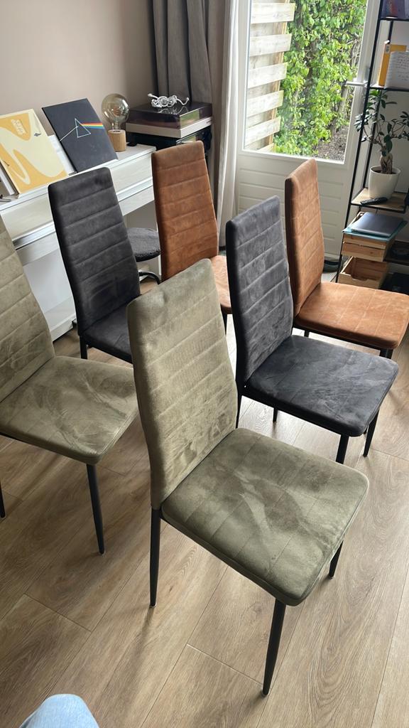 6 eetkamerstoelen, Ophalen, Gebruikt, Overige kleuren, Vijf, Zes of meer stoelen