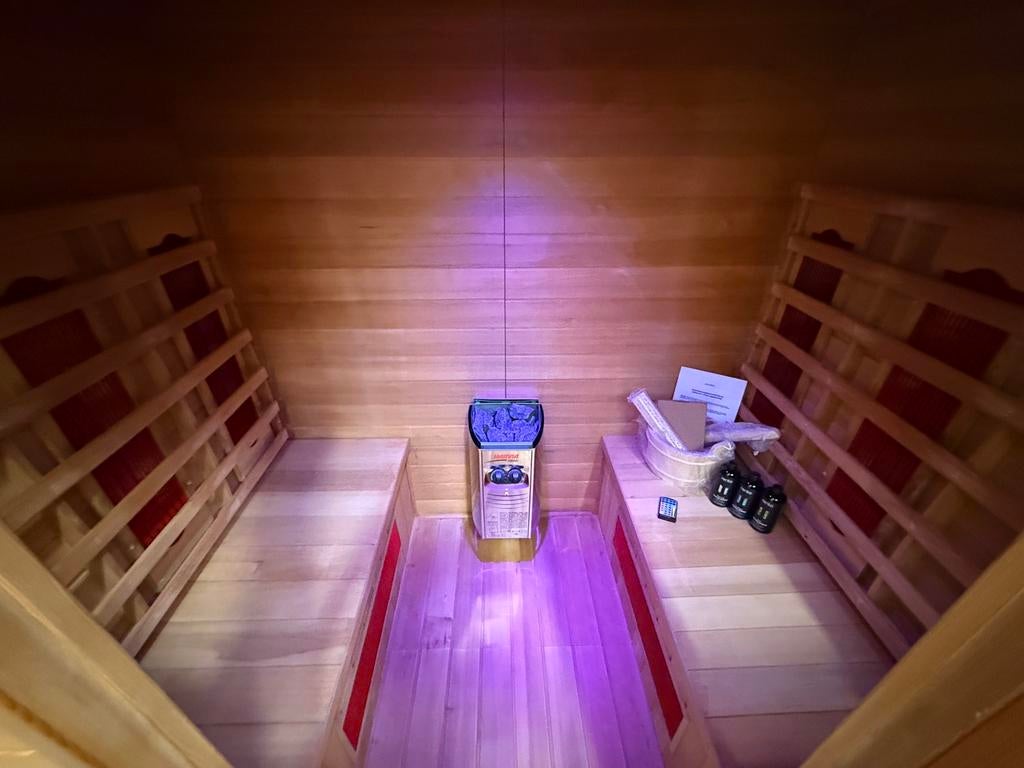 Combi Sauna - Infrarood + Fins | Gratis Bezorging & Montage, Ophalen of Verzenden, Zo goed als nieuw, Fins of Traditioneel, Complete sauna