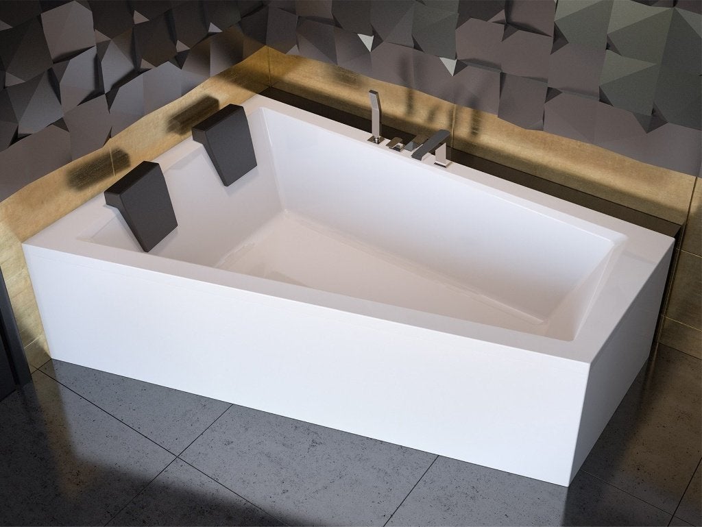 HOEKBAD 180x125 cm asymmetrisch incl poten, Ophalen, Nieuw