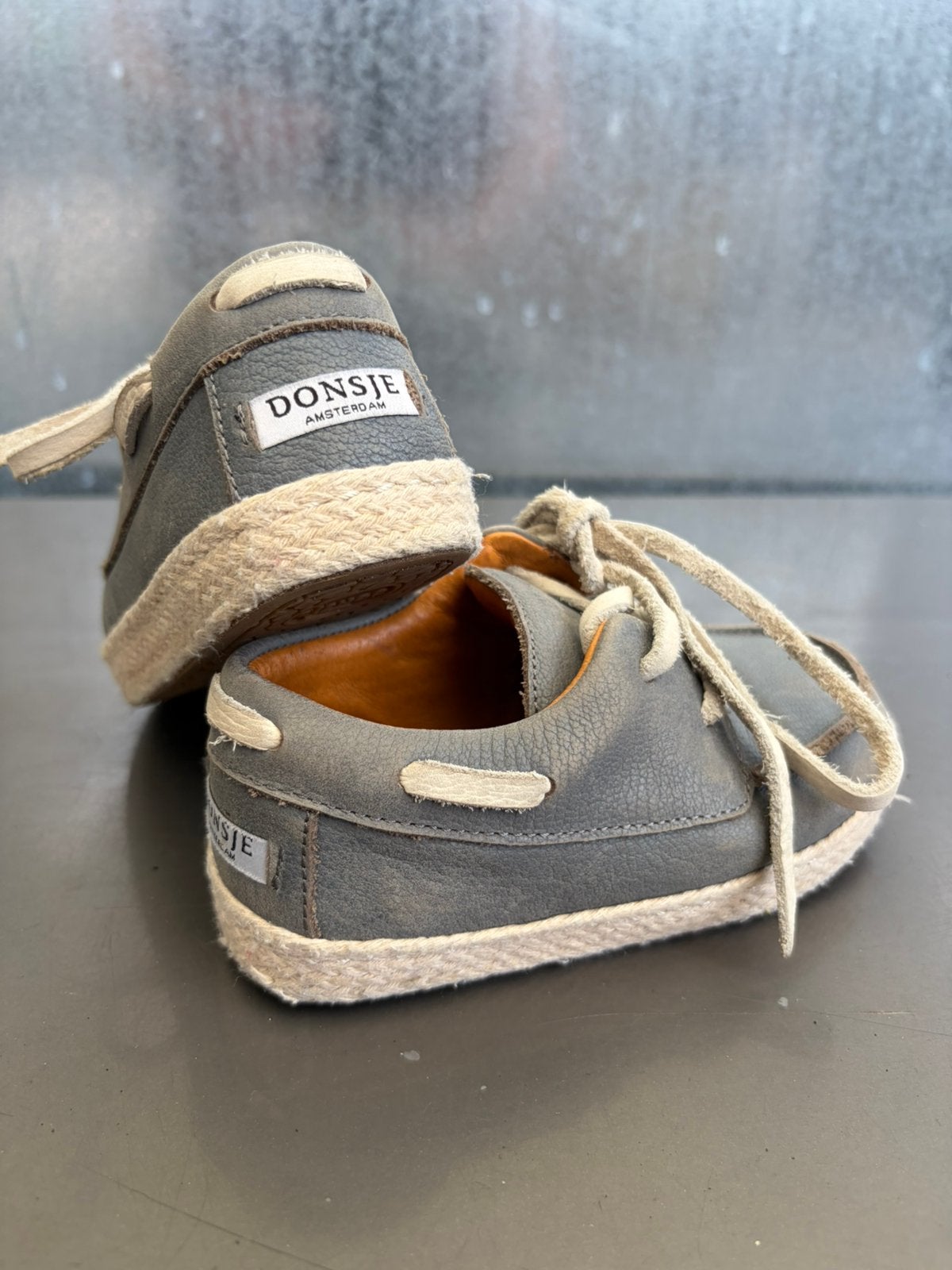 Donsje Amsterdam kinderschoenen veter leer grijs blauw 25, Kinderen en Baby's, Babykleding | Schoentjes en Sokjes, Ophalen of Verzenden