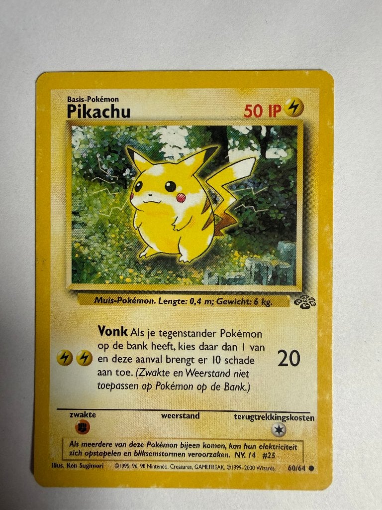 Pikachu  60/64 Jungle, Ophalen of Verzenden, Zo goed als nieuw, Losse kaart