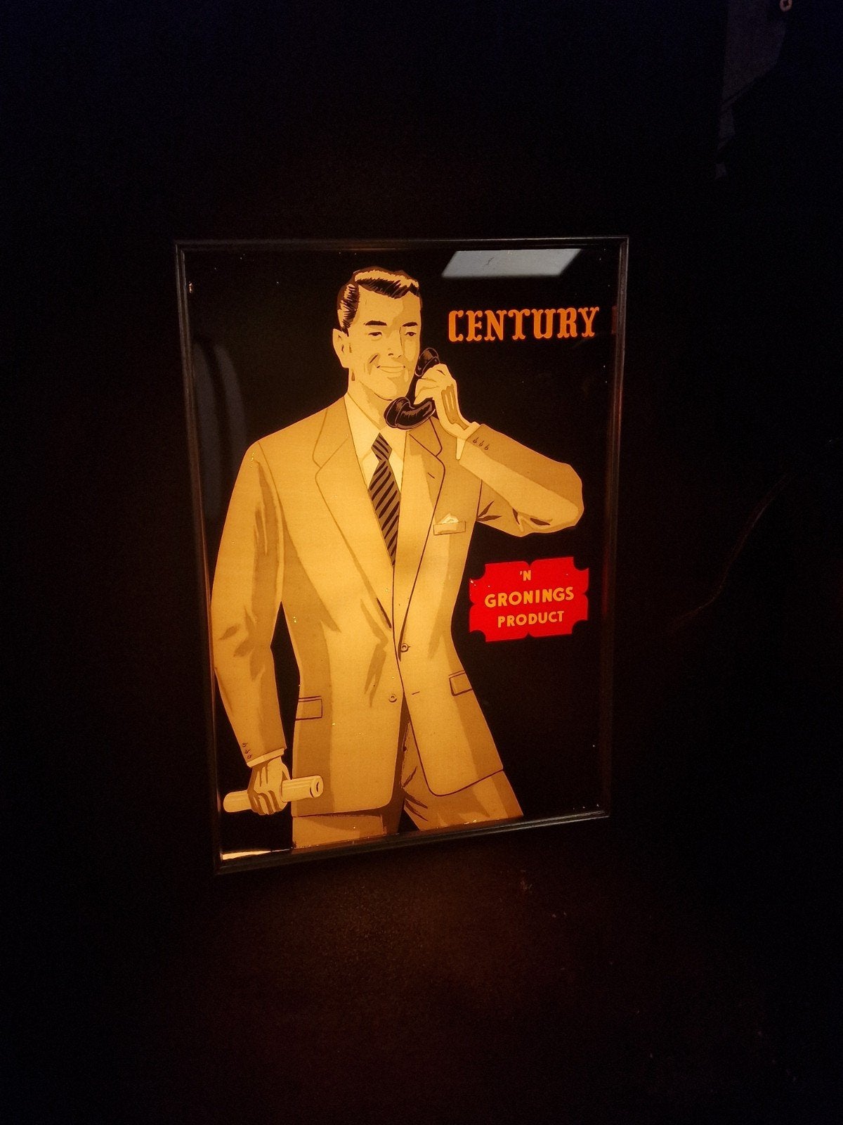 Oud origineel  reclame lichtbakje Century Groningen, Verzamelen, Merken en Reclamevoorwerpen, Ophalen of Verzenden