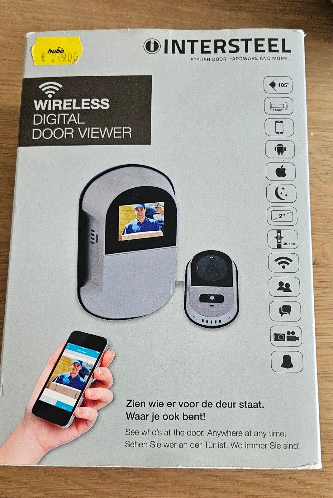 Intersteel Draadloze Digitale Deurspion met Wifi, Ophalen of Verzenden