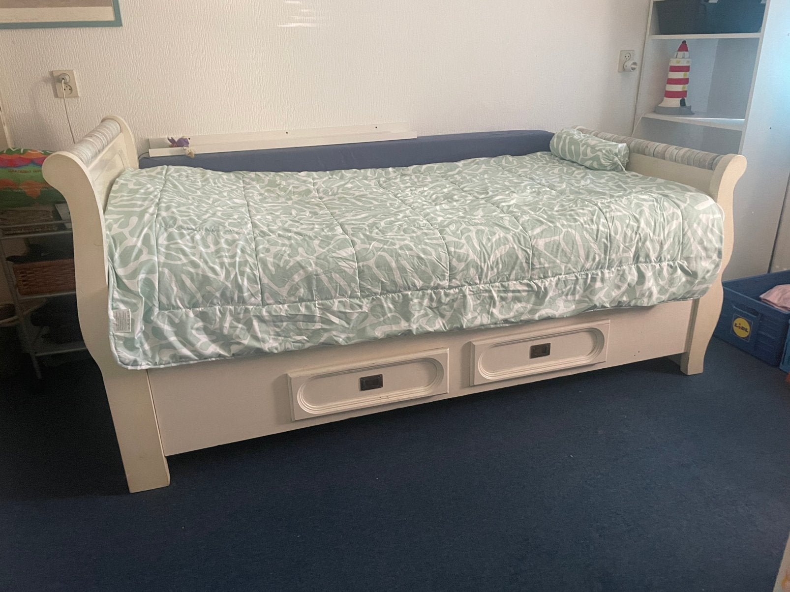 Gratis op te halen zsm incl lattenbodem, Gebruikt, 90 cm, Eenpersoons, Wit
