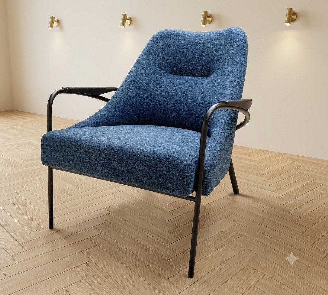 Harvink Blazoen | Fauteuil | Blauw wol Kvadrat, Modern design, Harvink, Info@andriesign.nl, 75 tot 100 cm