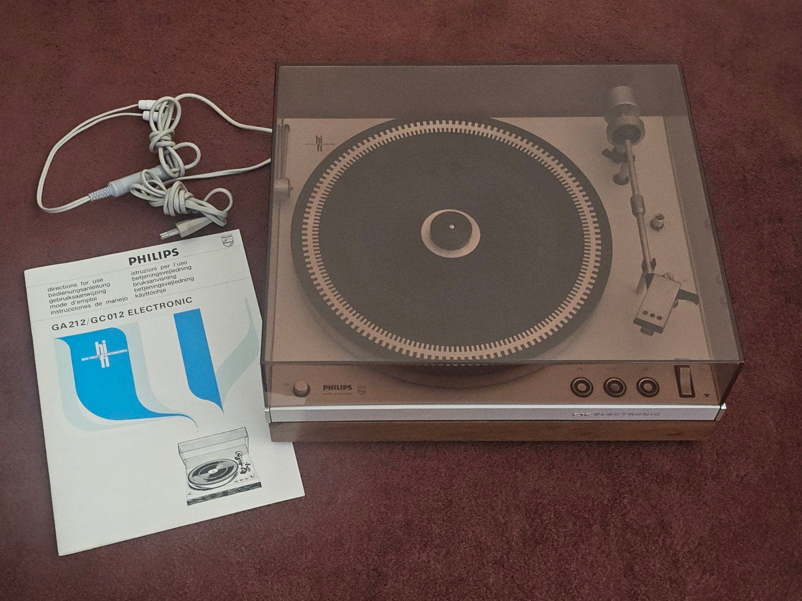 Philips 212 draaitafel  z.g.a.n., Audio, Tv en Foto, Philips, Pitch-regelaar, Ophalen of Verzenden, Zo goed als nieuw